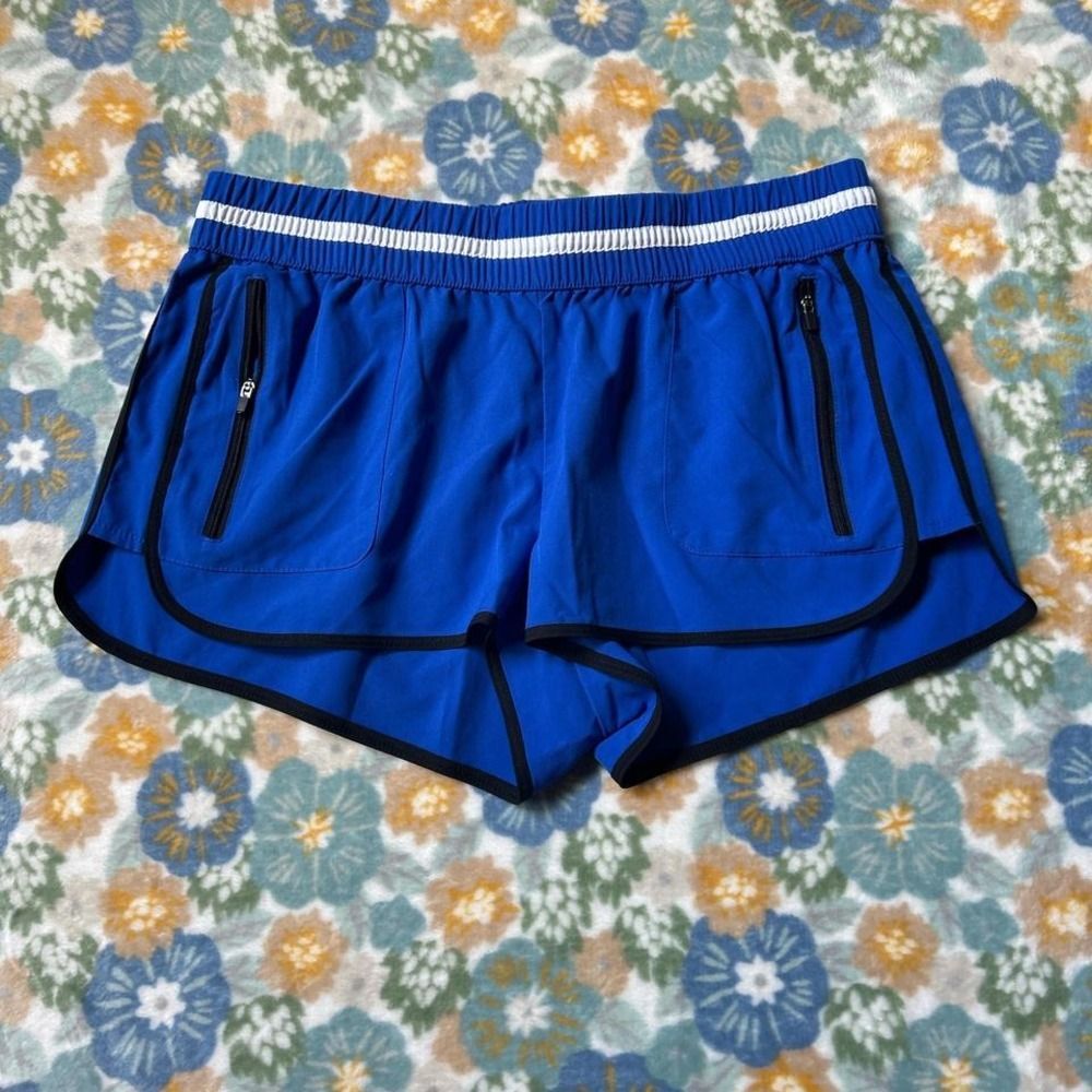 Blue white and black Fabletics Tyson running shorts women's medium
